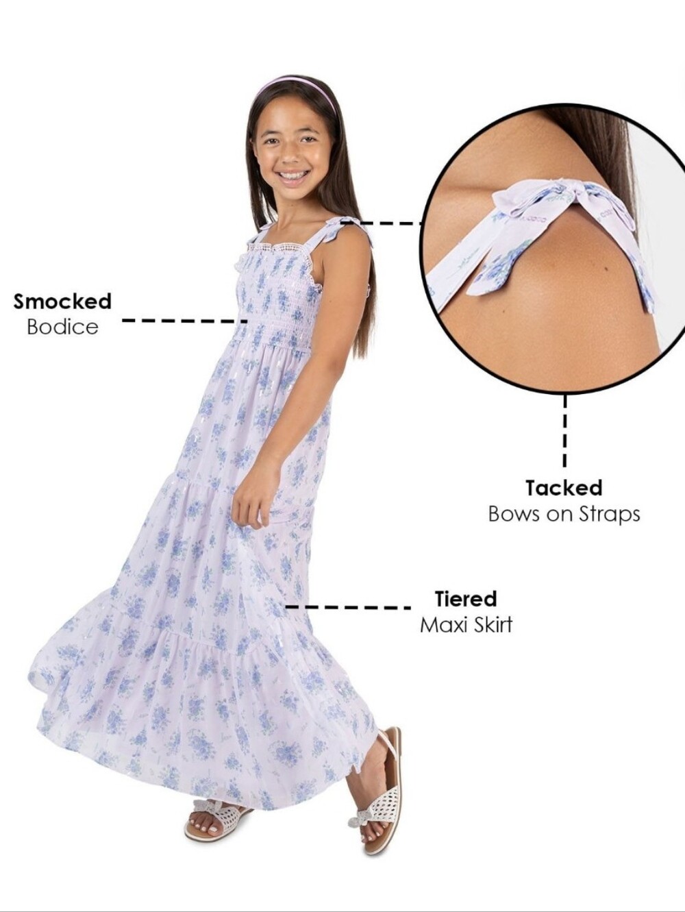 Rare Editions Girls Chiffon Maxi Dress Large 10/12 New Purple - Picture 11 of 11
